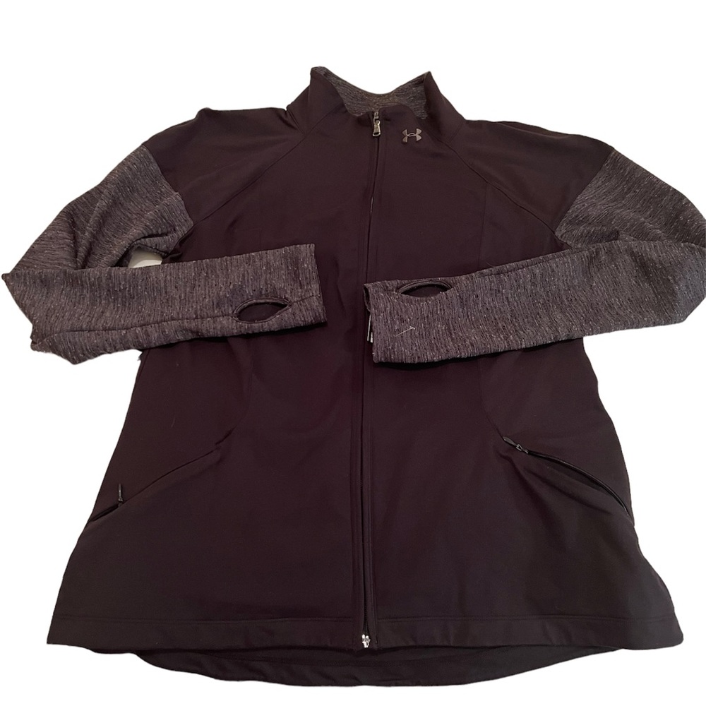 Under Armour Warm-Up Jacket, Size M, Black & Gray